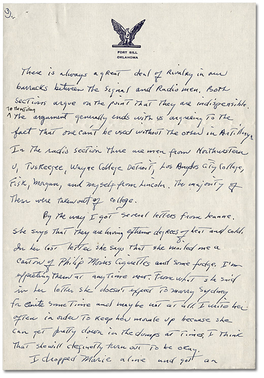 Letter from Daniel G. Hill to mother and
father, February 28, 1943, Page 3