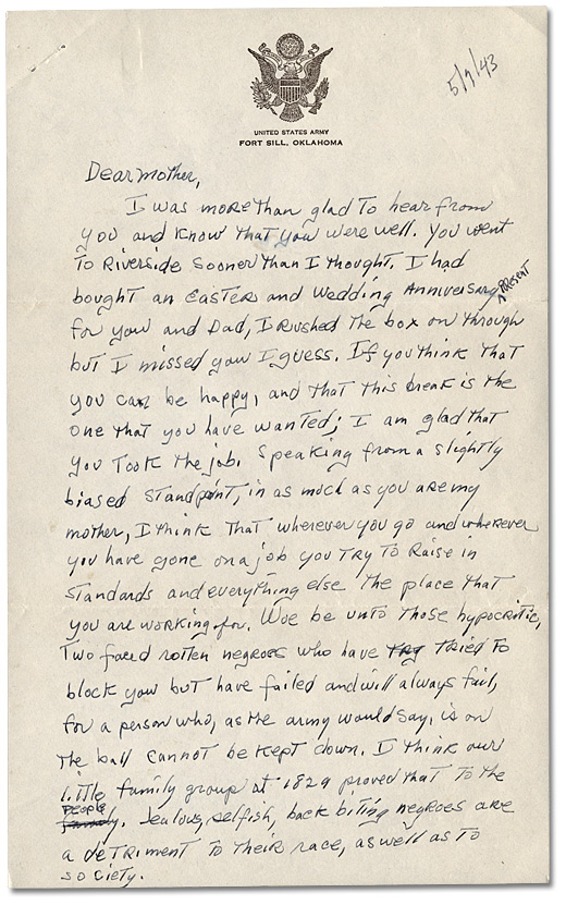 Letter from Daniel G. Hill to mother, May 9, 1943, Page 1