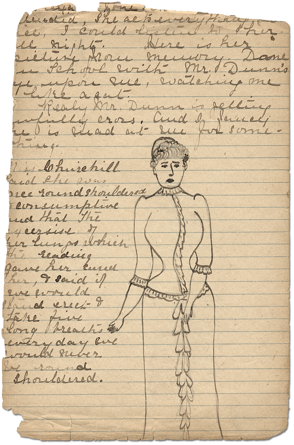 Page with Sketch from Marty Hastie’s diary, 1884 (03)