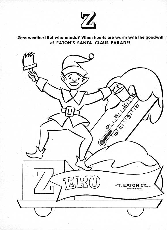 The Archives of Ontario Remembers an Eaton's Christmas: An Eaton's Santa Claus Parade Colouring Book with Punkinhead's North Pole Race (1960) - Page 32