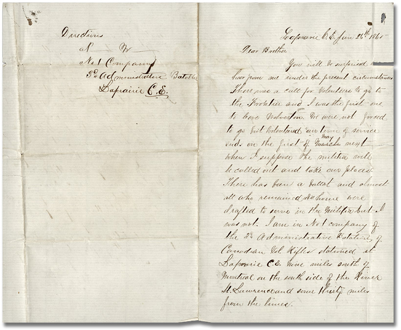 Letter, Newton Wolverton to brother Alonzo Wolverton, January 26, 1865