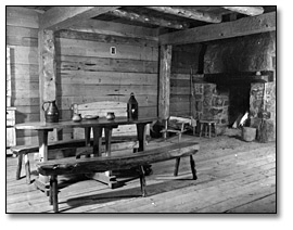 Photo: Interior of the residence, Sainte-Marie among the Hurons, 1968