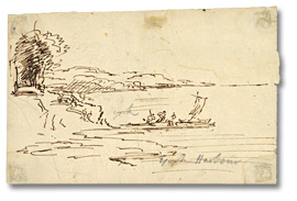 Dessin : York Harbour [July], [vers 1796], Toronto, Ontario