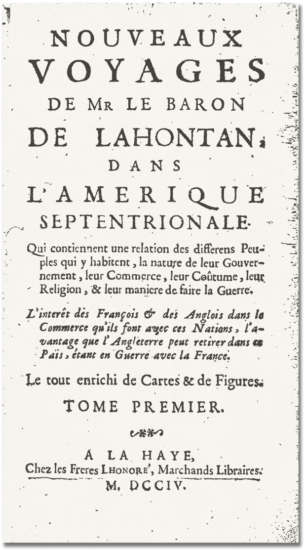 Nouveaux voyages de Mr Le baron de Lahontan dans l’Amérique septentrionale (…).
