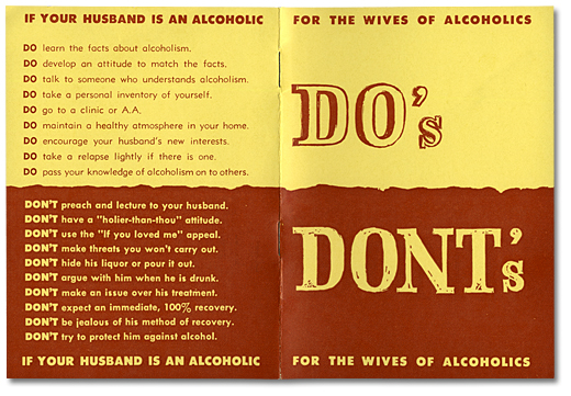 Pamphlet: Do's Dont's for the Wives of Alcoholics, [between 1950 and 1961]