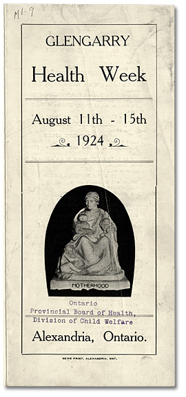 Glengarry Health Week. Feuillet promotionnel, 1924