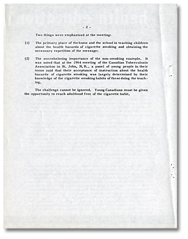Bulletin d’information sur l’éducation à la santé, Numéro spécial sur le tabagisme et la santé, automne 1964, Page 2