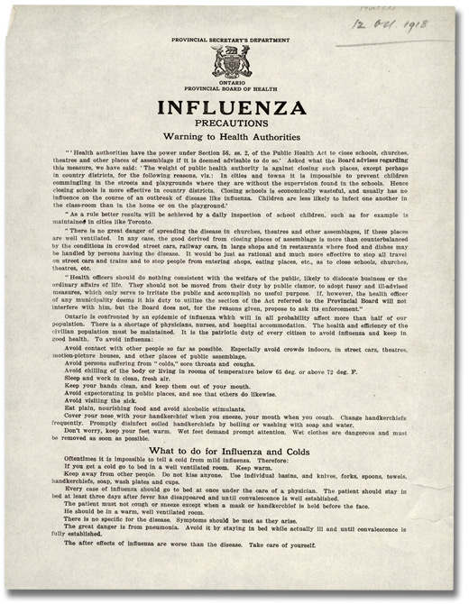 Influenza poster, 1918