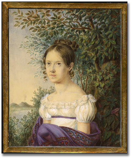 Portrait of Anne Langton by an artist (?C.B.) at Rome, 1819