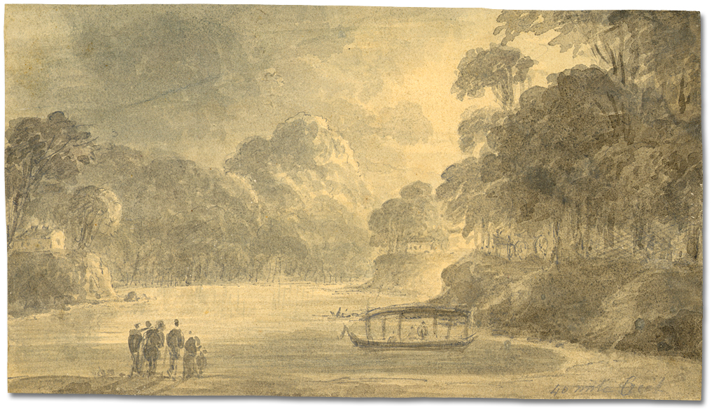Lavis sur carton : 40 Mile Creek, [vers 1794]