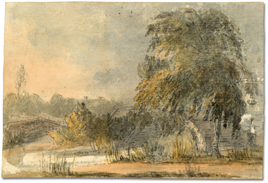 Dessin : View from Mrs. Simcoe's road heading up to the lake, 10 juin 1796