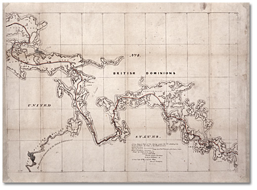 A true map of the survey under the 7th Article of the Treaty of Ghent by order of the commissioners, 1826