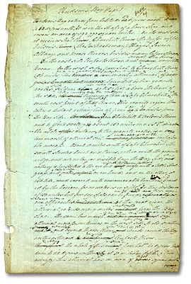 Page extraite du manuscrit original des récits de Thompson, [vers 1846]