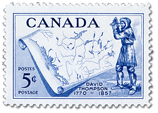 Stamp: David Thompson (1770-1857), issued 5 June 1957