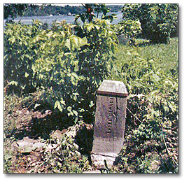 Photograph: Boundary marker near Pointe-Fortune on the line established by Thompson
