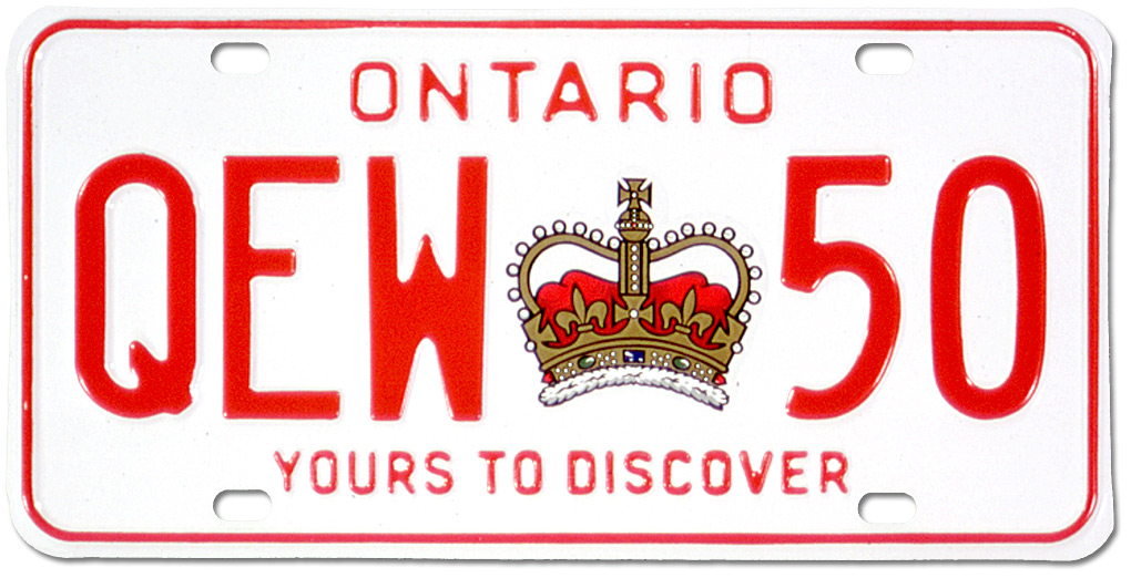 Plaque d’immatriculation de véhicule « Ontario. Yours to discover», [vers 1980]