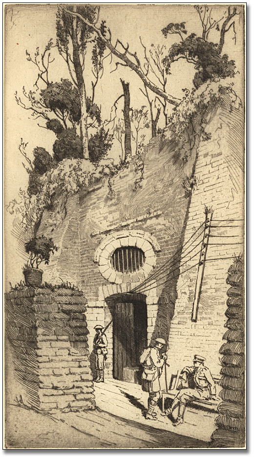 The Ramparts, Ypres (used as Canadian brigade headquarters), juillet 1916 