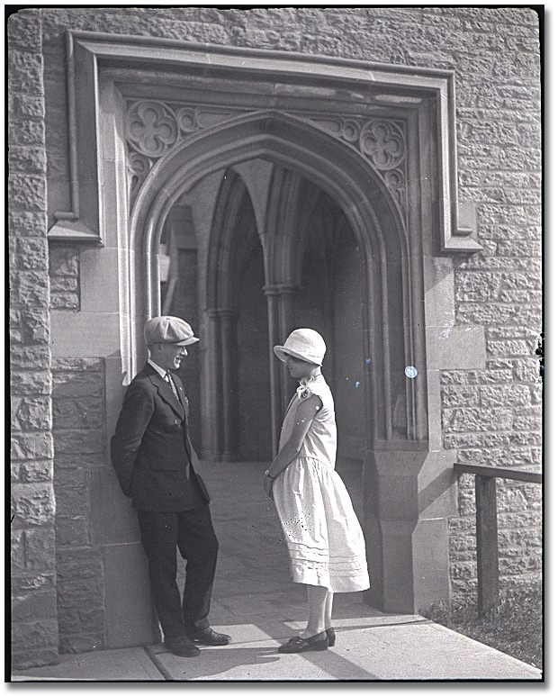 Young people at the tower, Queen's Park, 
Toronto, July 19, 1925