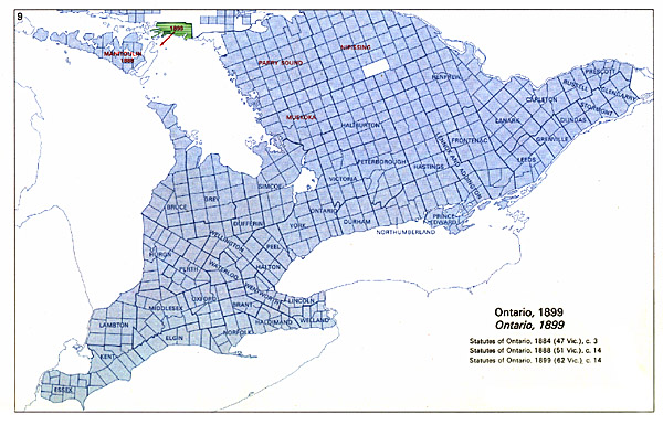 Map of Ontario Districts - 1899