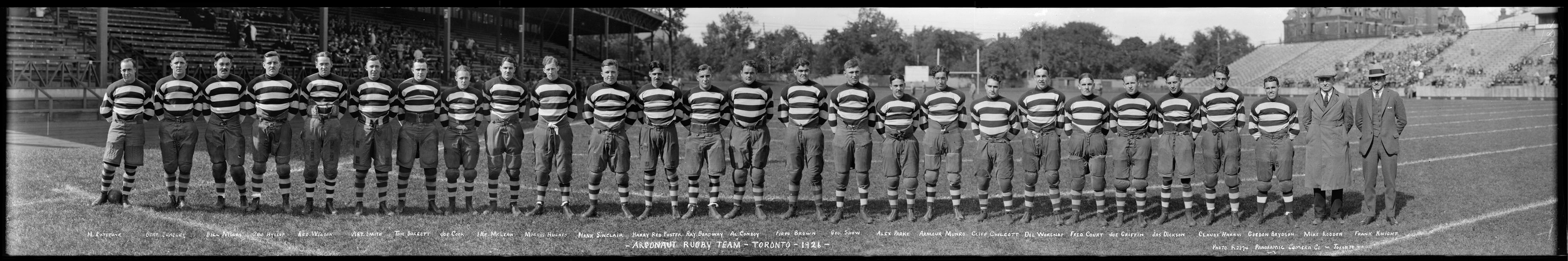 Équipe de rugby, les Argonauts – Stade Varsity, Toronto, 1926