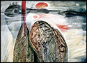 Detail of painting Lake Spirit, Paddle Spirit by David Carlin 