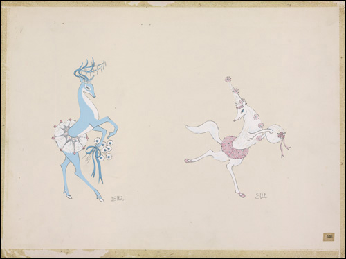 Animal Ballet conceptual drawing by Eleanor Konkle, 1962
