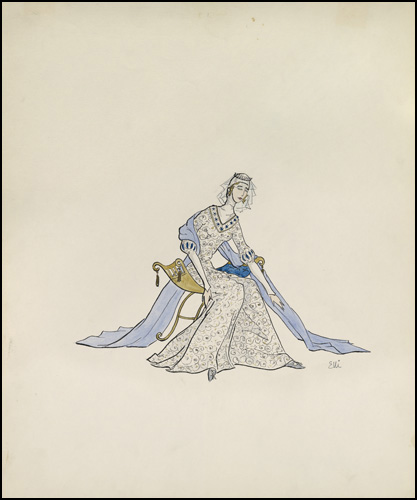 Renaissance Crèche conceptual drawing by Eleanor Konkle, 1961