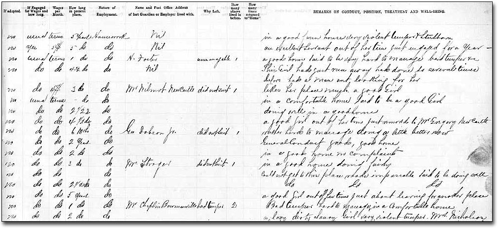British Home Children - example record - Left side